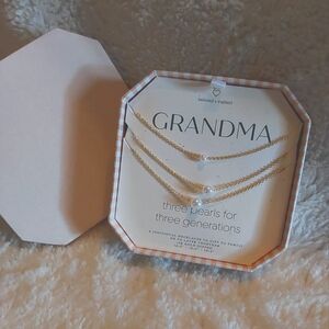 🌺 NIB "GRANDMA" 3 Individual 14K Dipped Necklaces